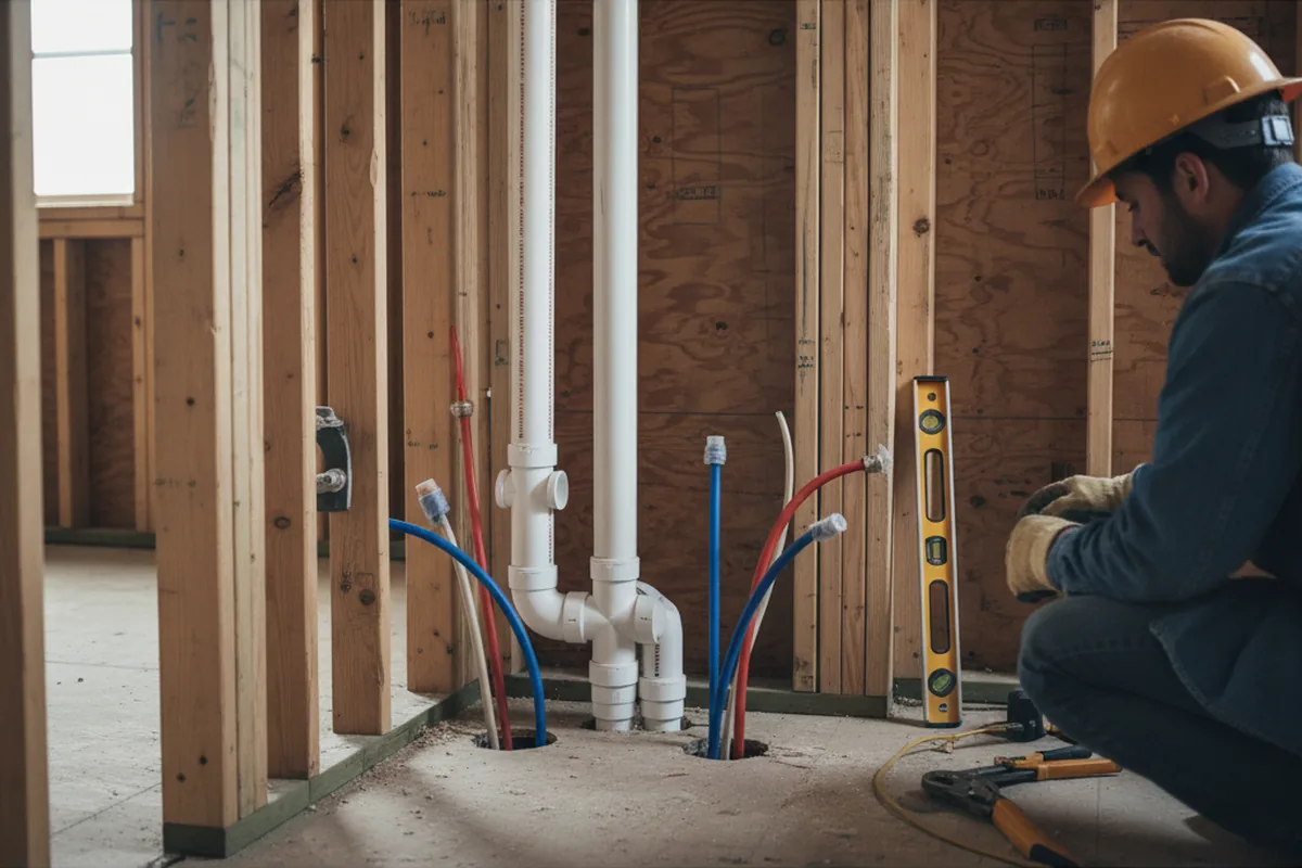 Drain and supply rough-in during Toilet Repair and Installation in Hamilton